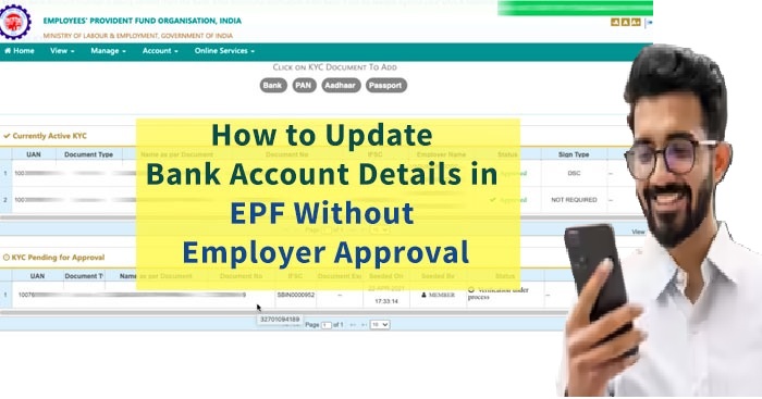 How to Change Bank Account in EPFO